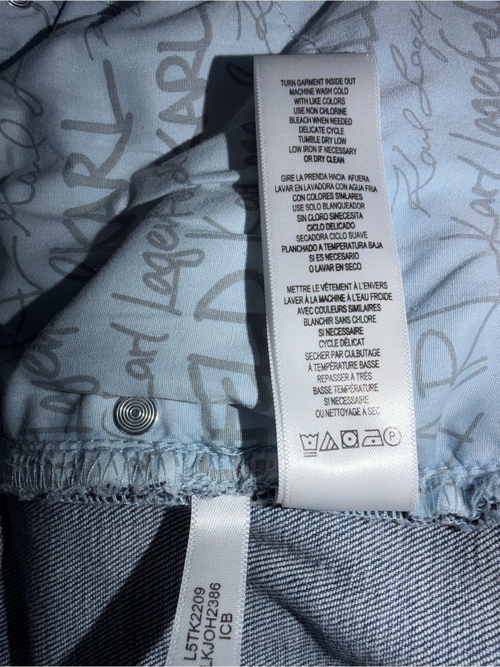 New Women Karl Lagerfeld Paris Crystal-Cuff Cropped Jeans- Ice Blue, Sz 2, $129 - Picture 10 of 12